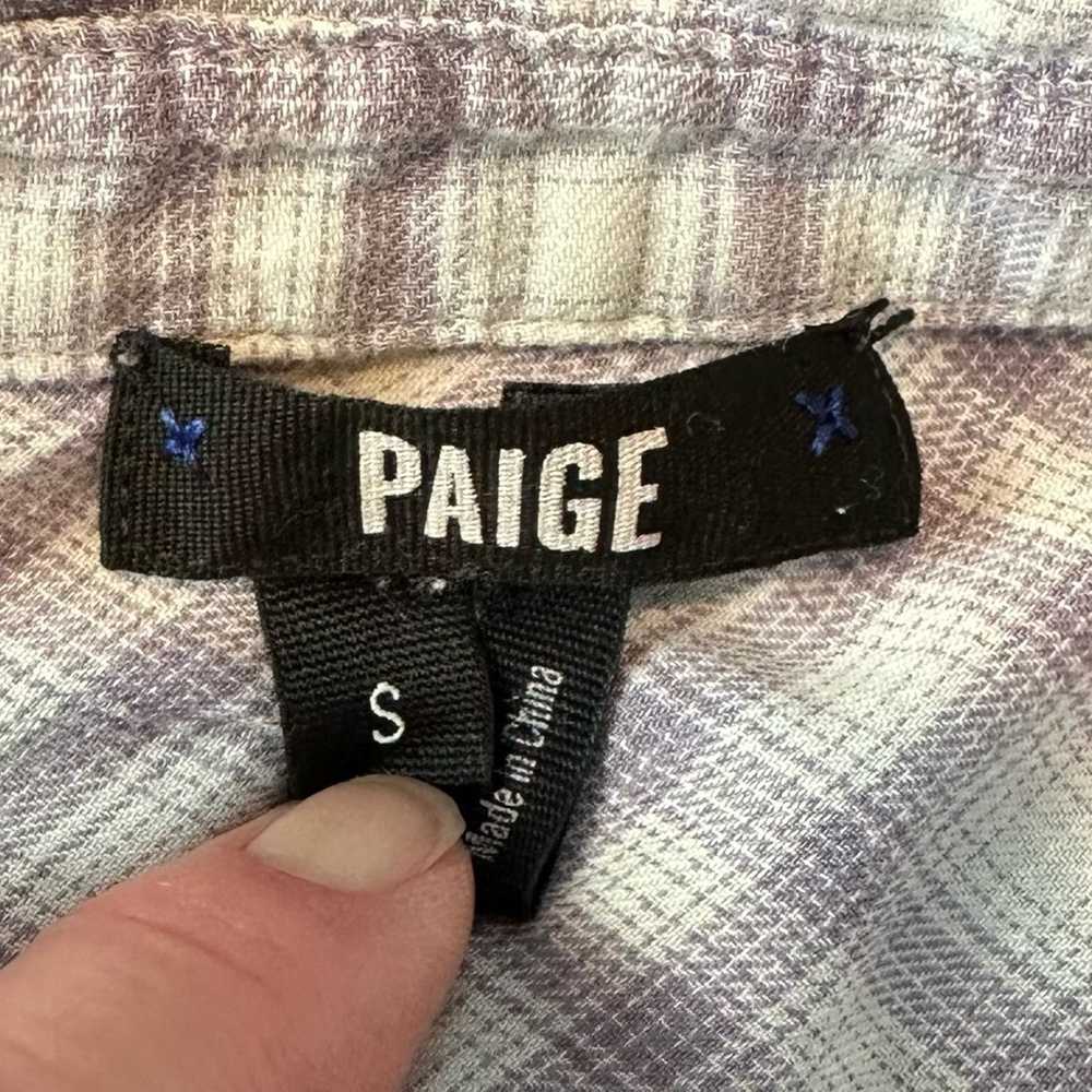 Paige Plaid Button Up Shirt Chambray Dusty Grape … - image 7