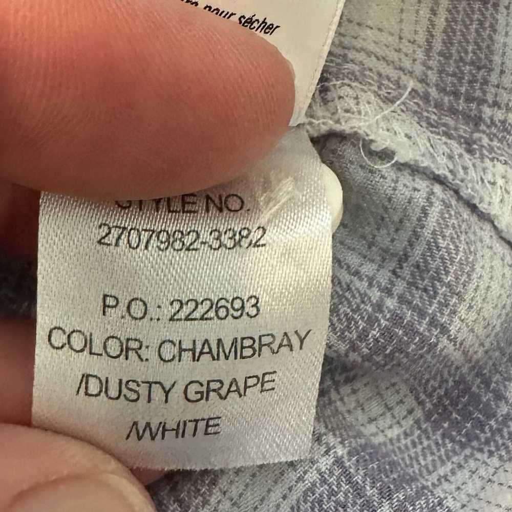 Paige Plaid Button Up Shirt Chambray Dusty Grape … - image 8
