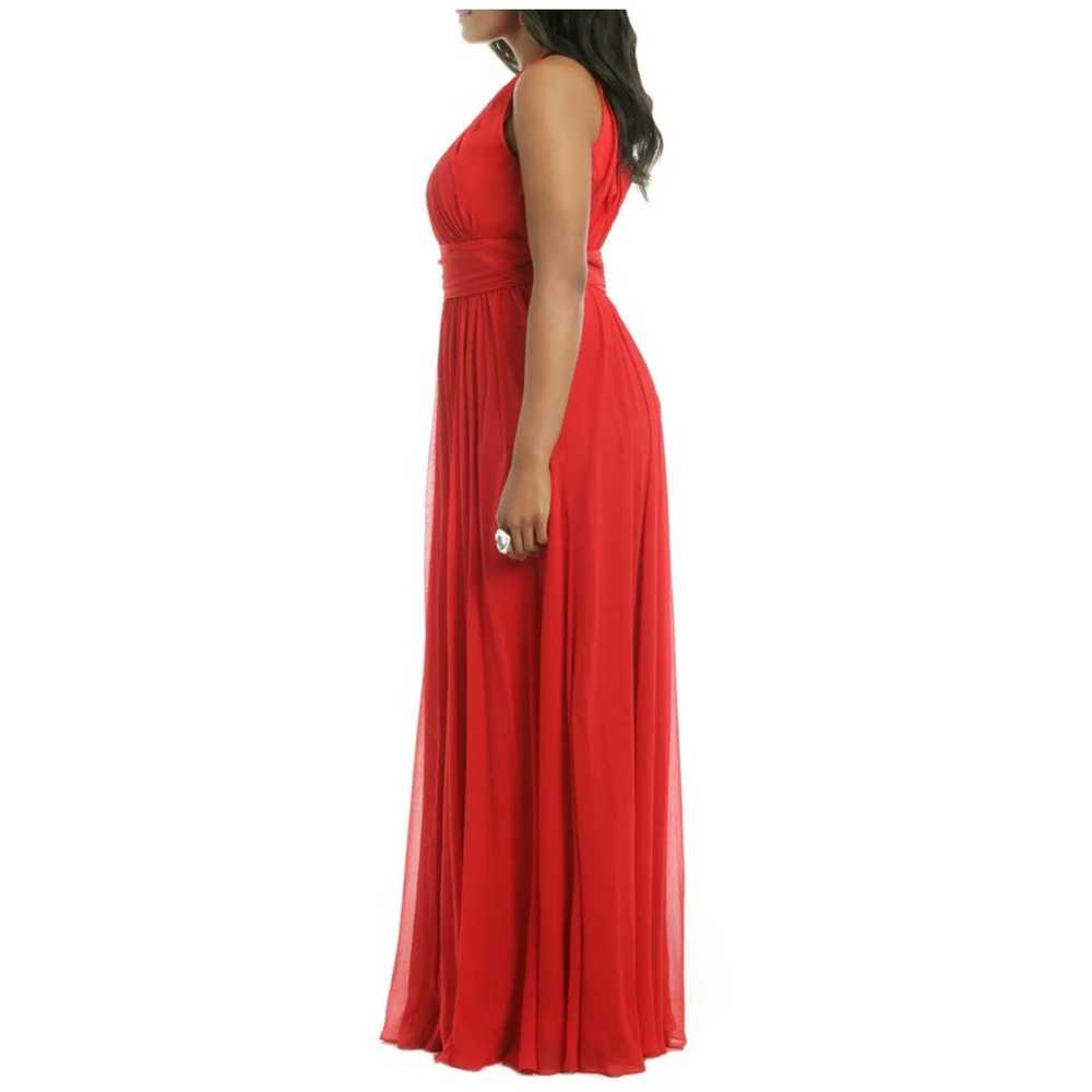 Badgley Mischka Encore Gown 6 Red Pleated Gala Ev… - image 2