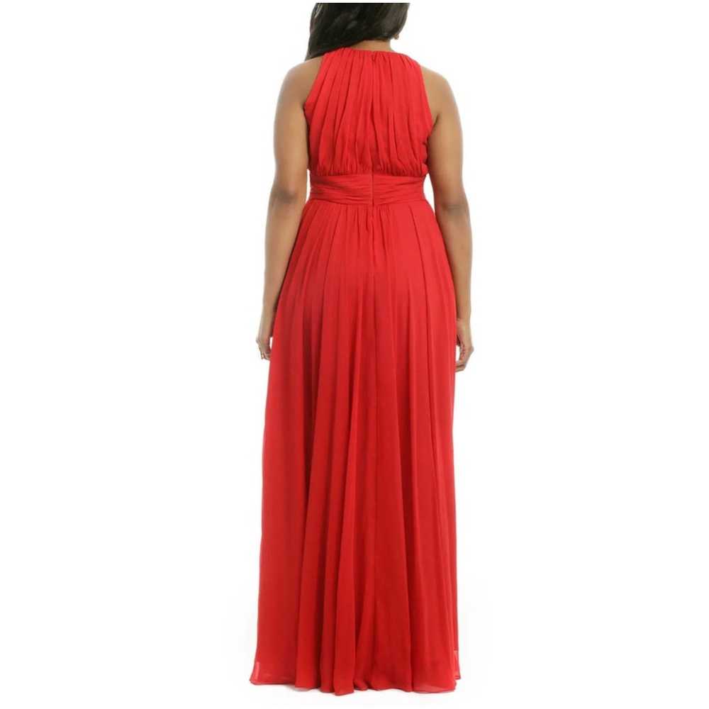 Badgley Mischka Encore Gown 6 Red Pleated Gala Ev… - image 3
