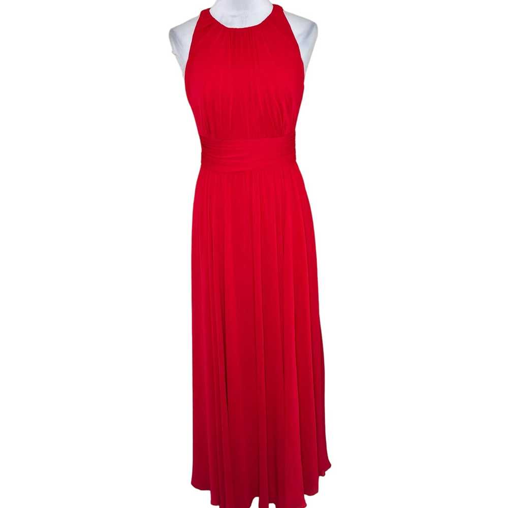 Badgley Mischka Encore Gown 6 Red Pleated Gala Ev… - image 4