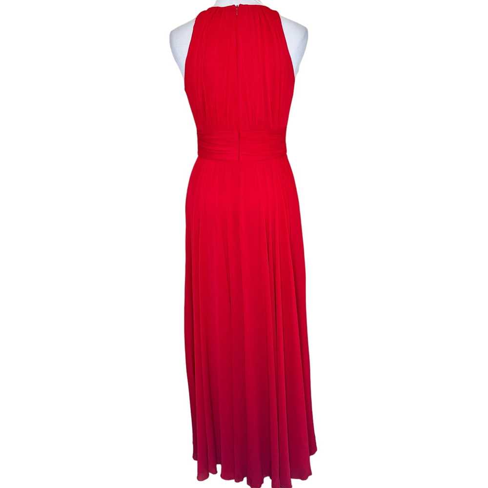 Badgley Mischka Encore Gown 6 Red Pleated Gala Ev… - image 5