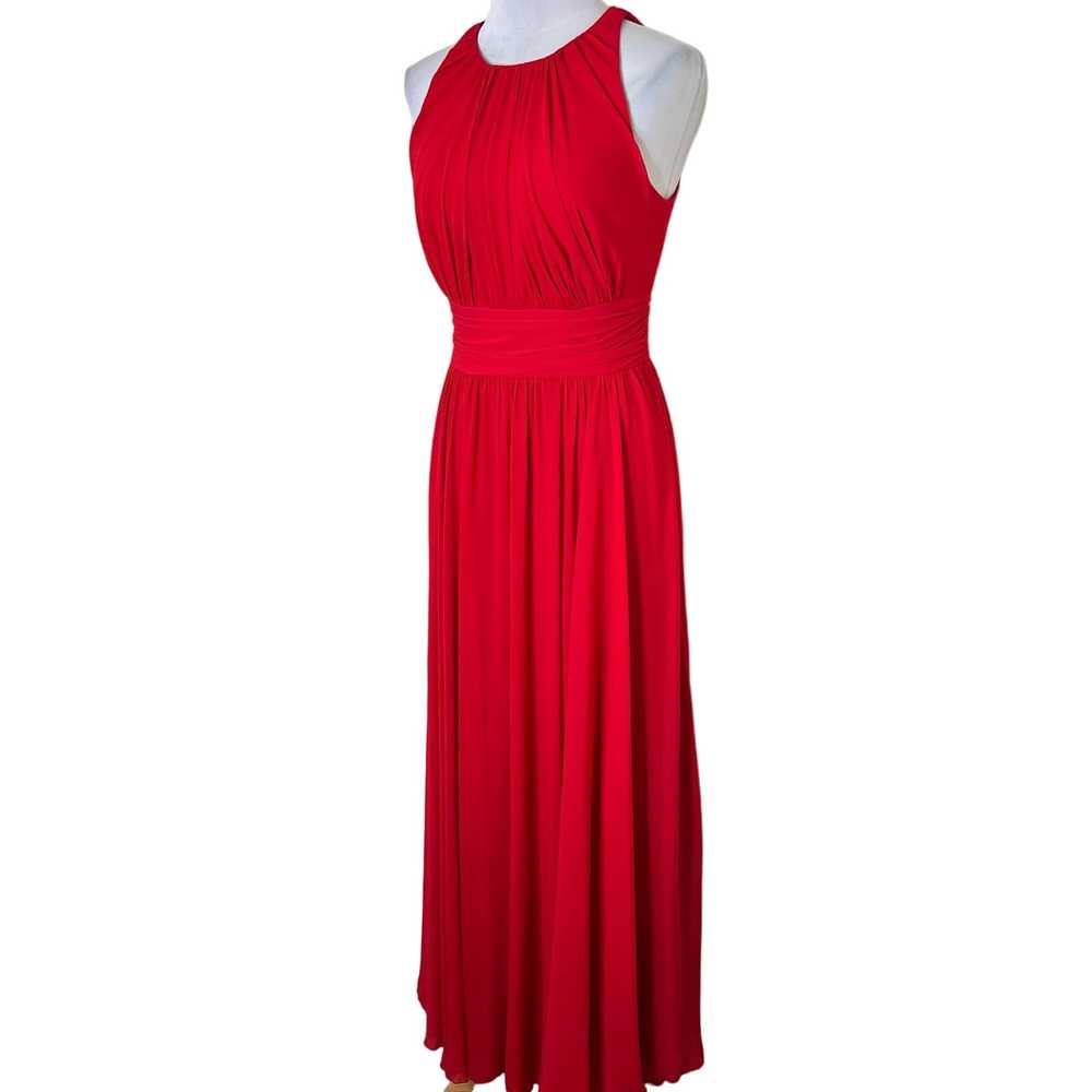 Badgley Mischka Encore Gown 6 Red Pleated Gala Ev… - image 6