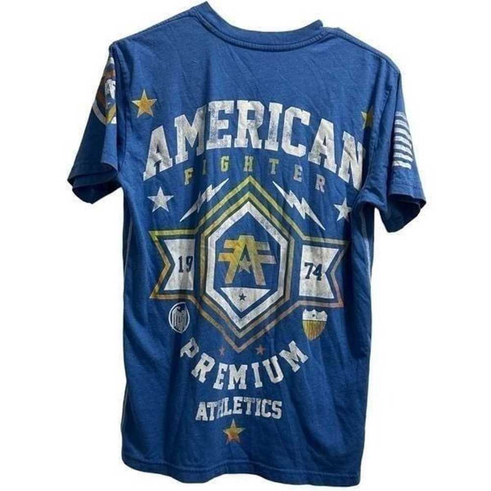 Men’s Blue American Fighter T-Shirt Size Small - image 2