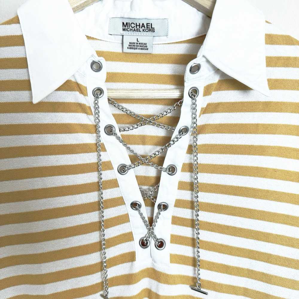 Michael Kors Striped Polo Chain Detail Women’s La… - image 2