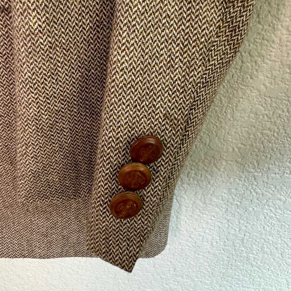 Hardy Amies Vintage 40R Tweed Herringbone Elbow P… - image 10