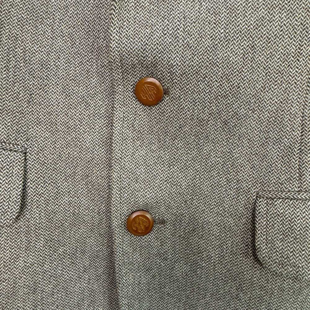Hardy Amies Vintage 40R Tweed Herringbone Elbow P… - image 11