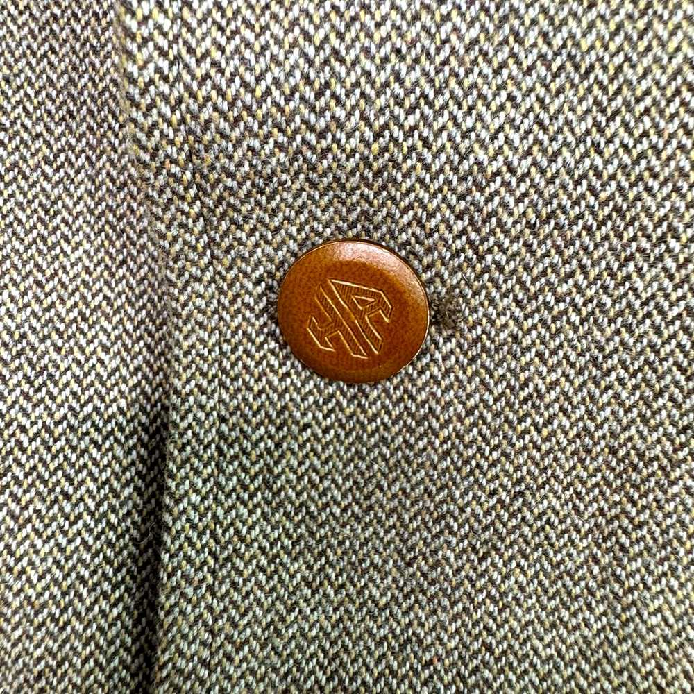Hardy Amies Vintage 40R Tweed Herringbone Elbow P… - image 12
