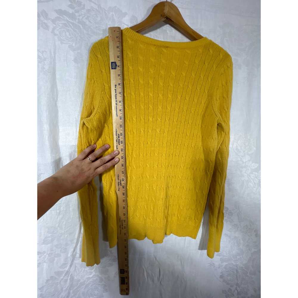 Talbots Sweater Large Mustard Yellow Cable Knit L… - image 11