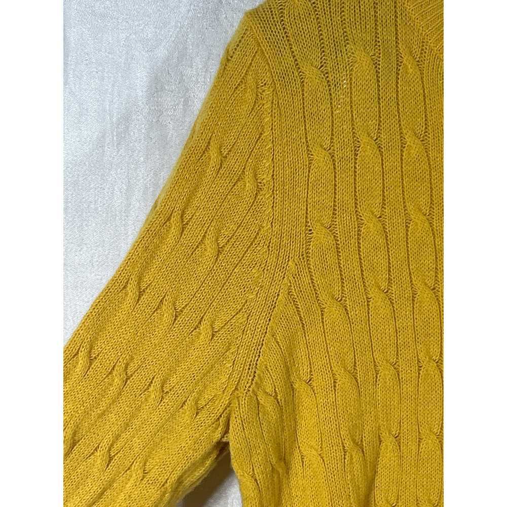Talbots Sweater Large Mustard Yellow Cable Knit L… - image 4