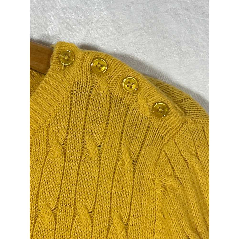 Talbots Sweater Large Mustard Yellow Cable Knit L… - image 6