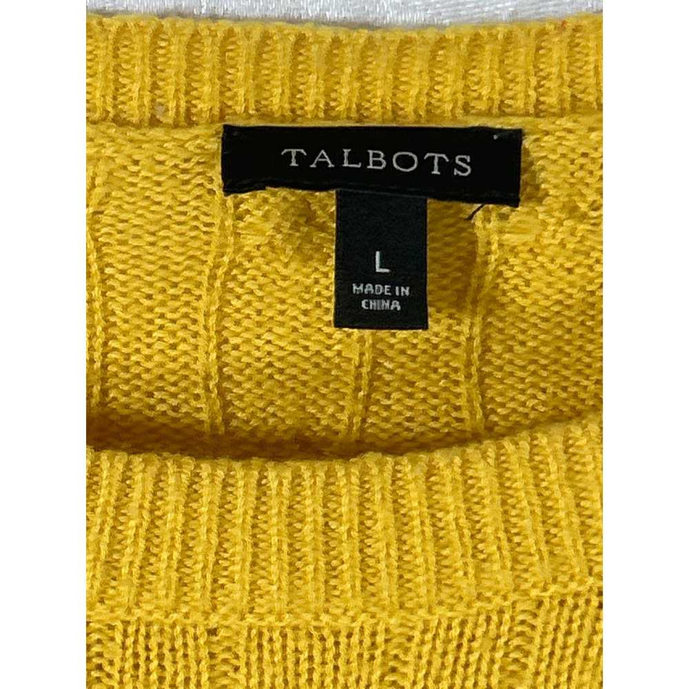 Talbots Sweater Large Mustard Yellow Cable Knit L… - image 8