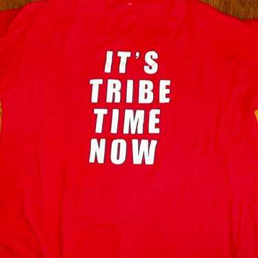 ITS TRIBE TIME NOW; vintage 90s Cleveland Indian T - image 1