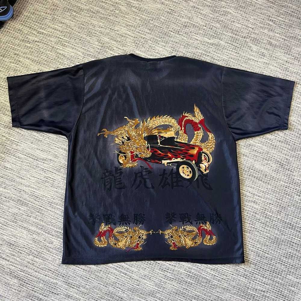 Vintage Y2K Dragon Hot Rod Jersey Shirt - image 3