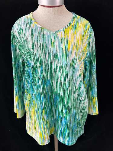 Alia blouse top size PXL stretch 3/4 sleeve blue g