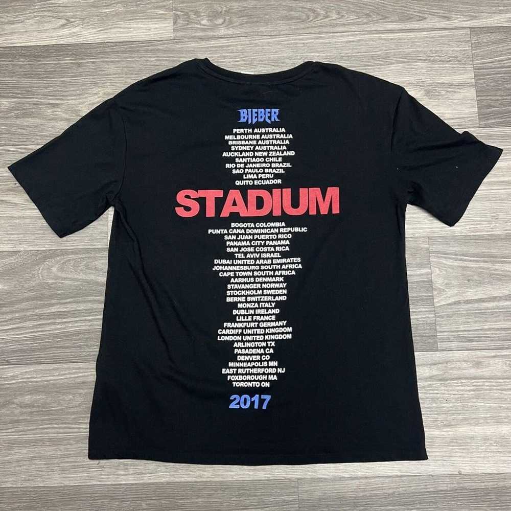 Justin Bieber Stadium Tour Shirt Mens Medium Blac… - image 1