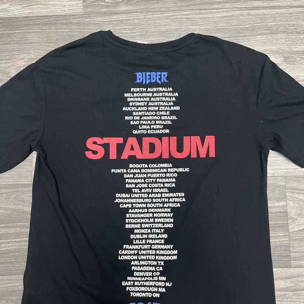 Justin Bieber Stadium Tour Shirt Mens Medium Blac… - image 3