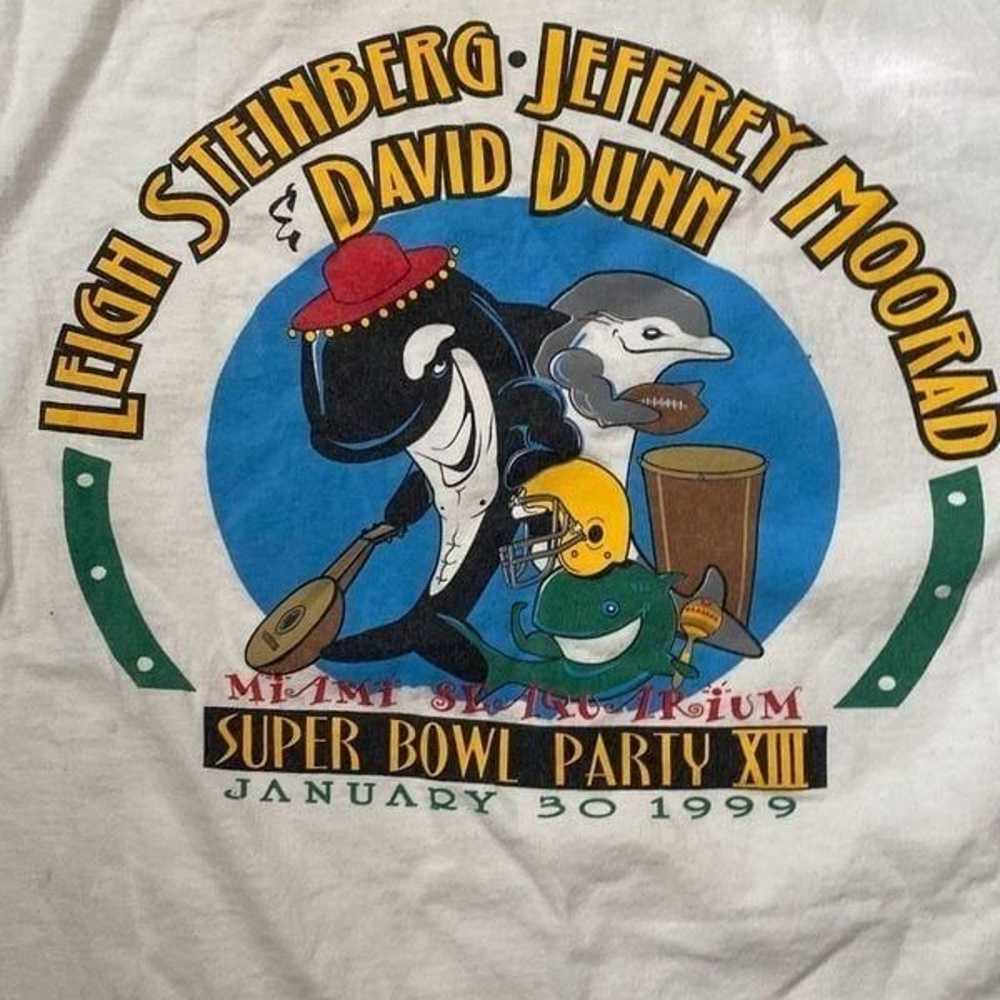 Vintage 1999 Super Bowl XIII Party White T Shirt … - image 2
