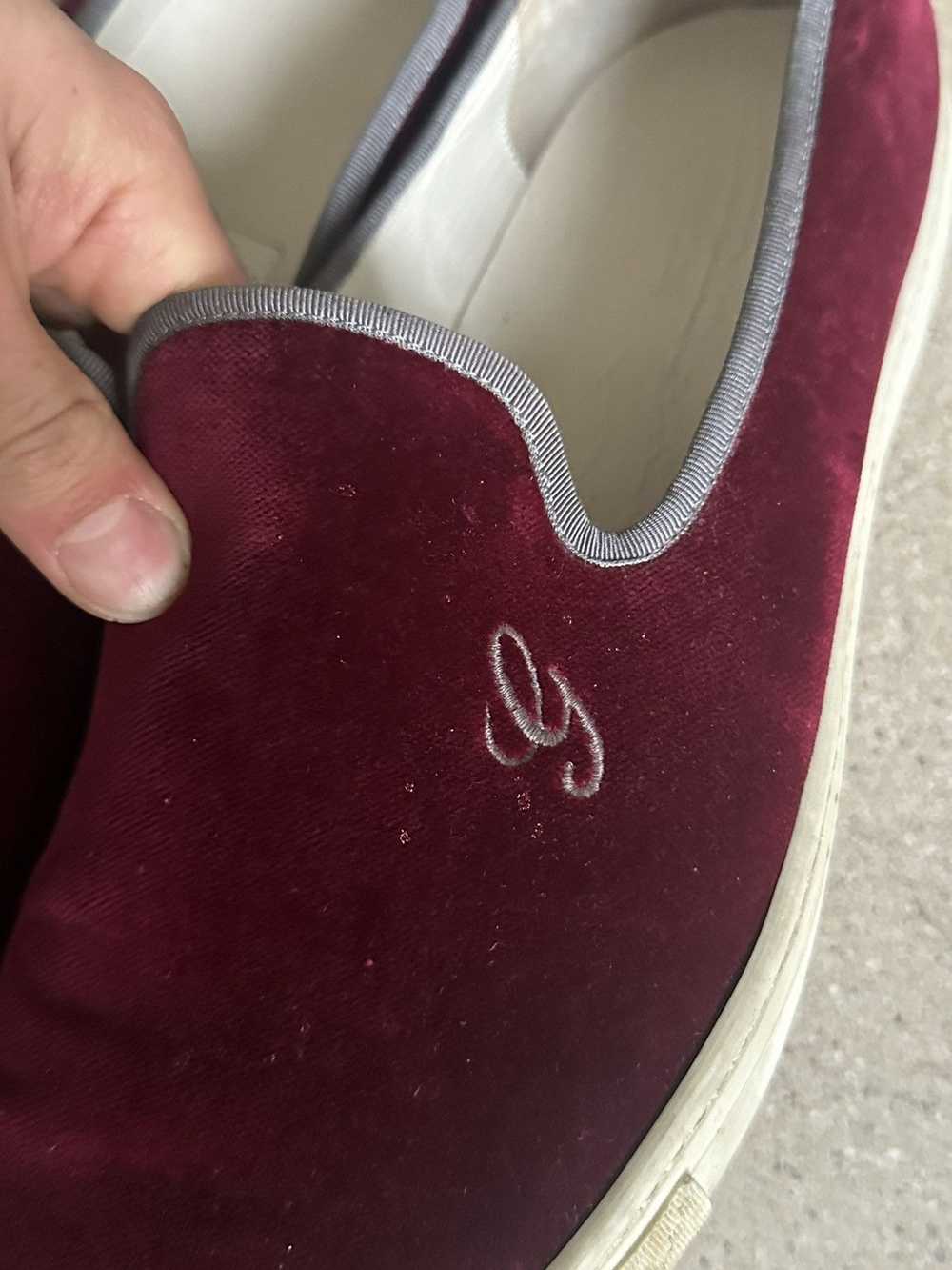 Gucci Burgundy / Maroon Velvet G Slip on Sneakers - image 4