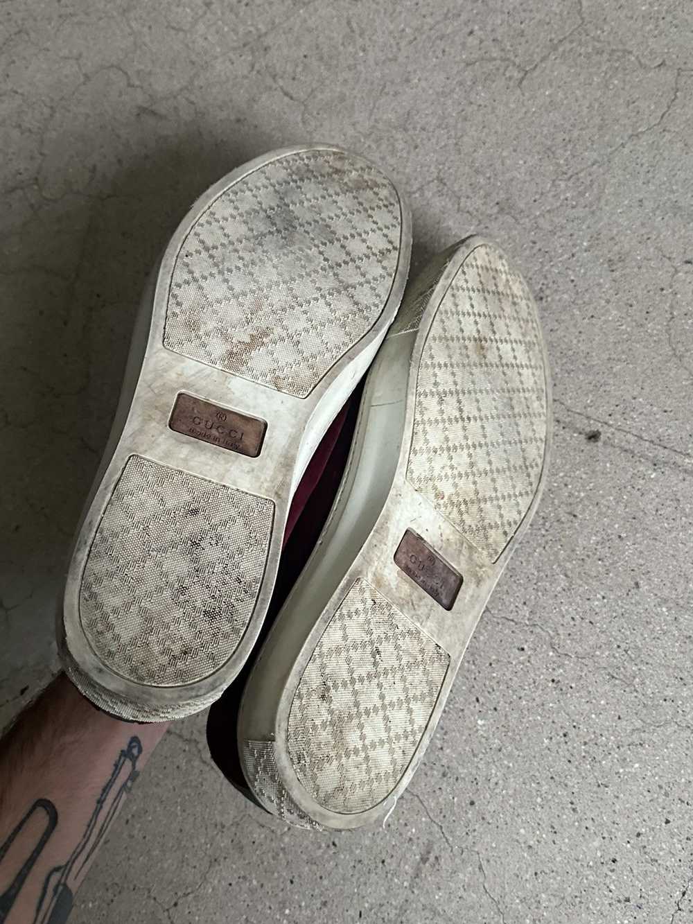 Gucci Burgundy / Maroon Velvet G Slip on Sneakers - image 7