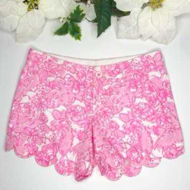 Lilly Pulitzer buttercup scalloped short pink and… - image 1