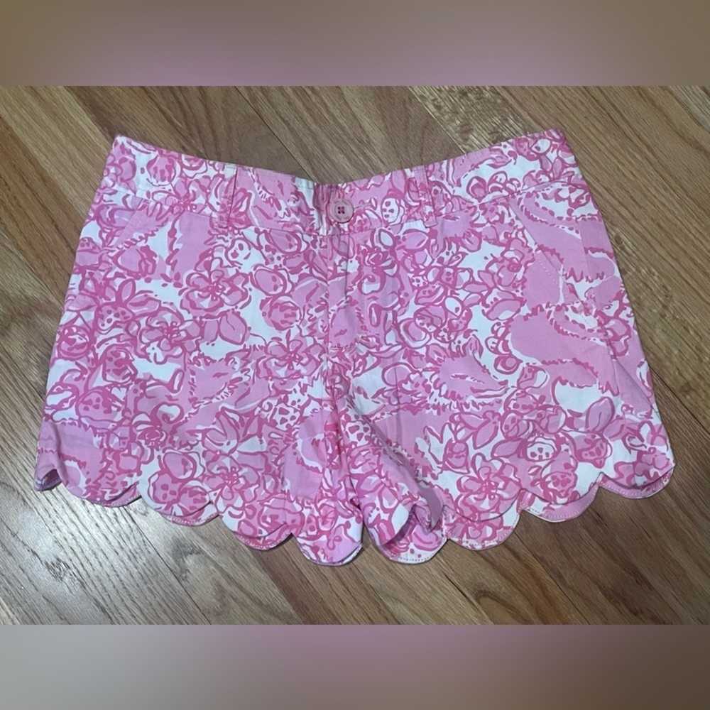 Lilly Pulitzer buttercup scalloped short pink and… - image 4