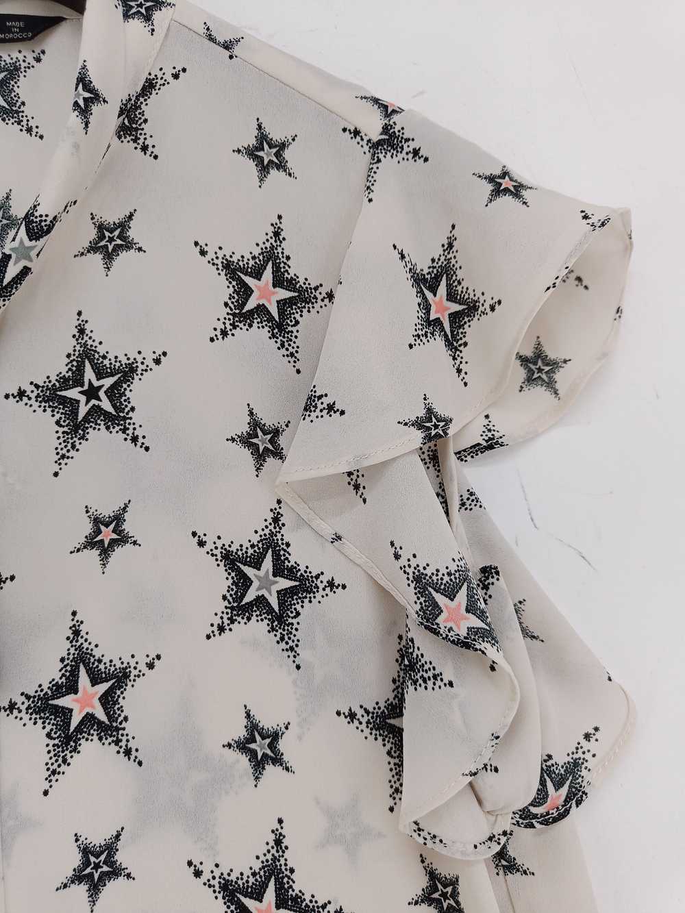 Zara Women's Blouse XS Cream 100% Polyester Short… - image 4
