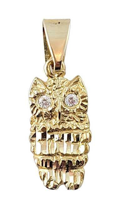 14K Yellow Gold Owl Pendant #17342