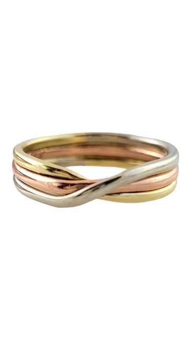 14K Tri Colored Three Band Ring Size 5.25-5.5 #173