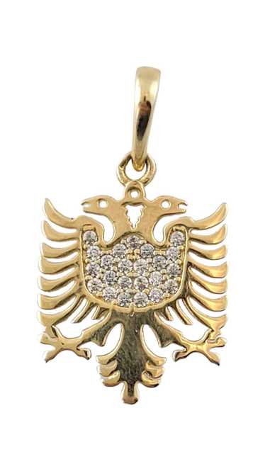 14K Yellow Gold Albanian Eagle Pendant #17344