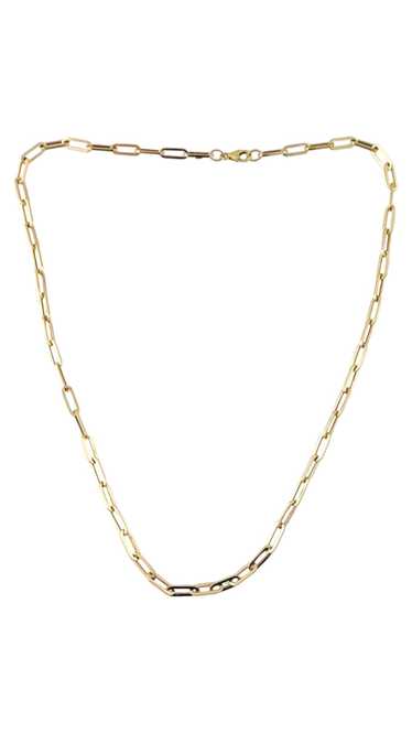 14K Yellow Gold Paperclip Chain Necklace 18" #1733
