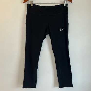 Nike Running Dri-Fit Crop Leggings Size M Black M… - image 1