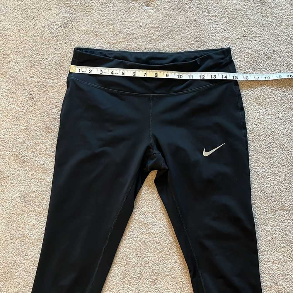 Nike Running Dri-Fit Crop Leggings Size M Black M… - image 9