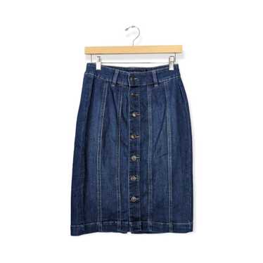 One 5 One Womens Skirt Denim Button Front Seamed … - image 1