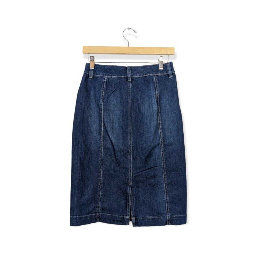 One 5 One Womens Skirt Denim Button Front Seamed … - image 2