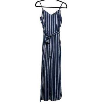 Monteau Blue And White Stripes Jumpsuit / Size- Sm