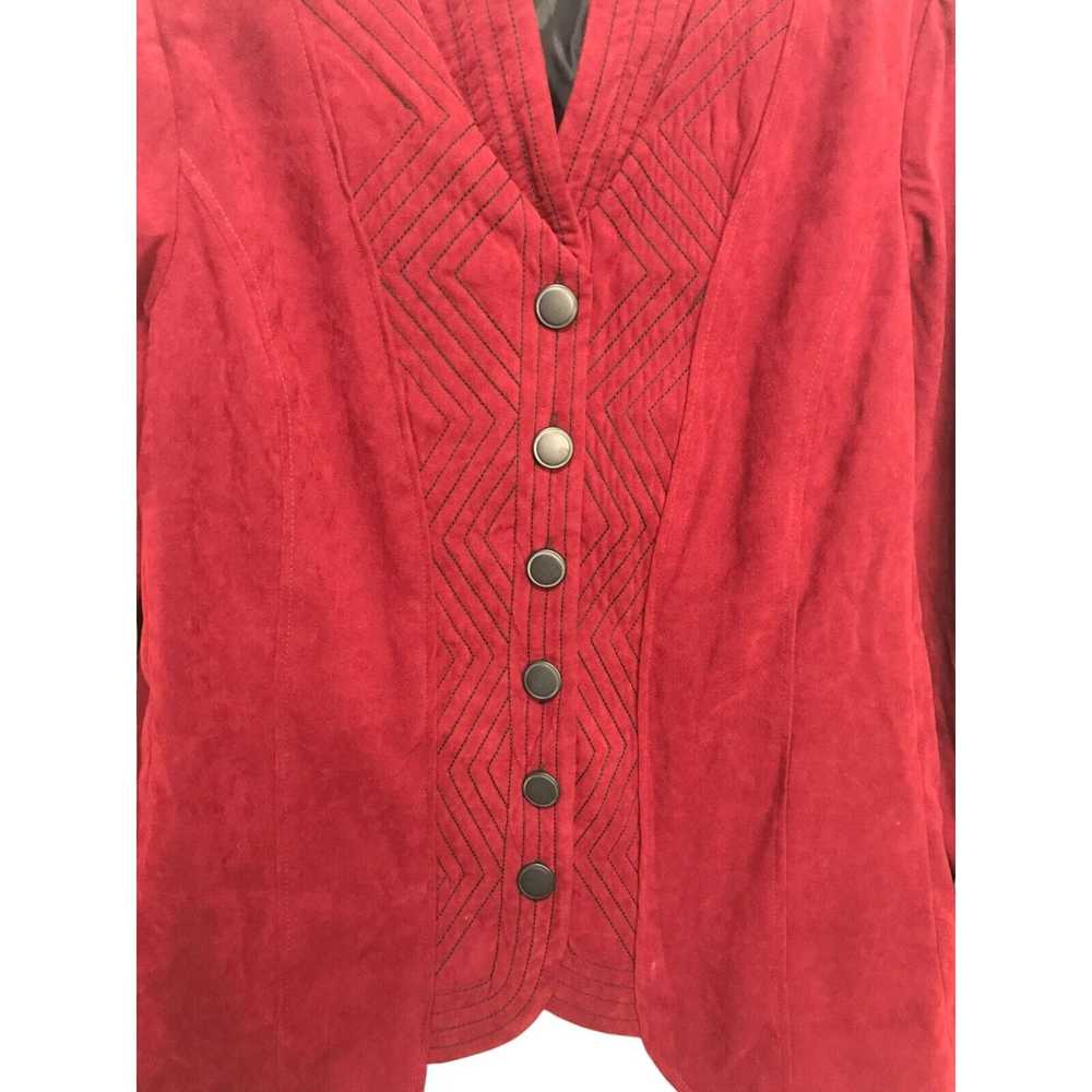 Bob Mackie Wearable Art Size XL Brick Red Sueded … - image 3