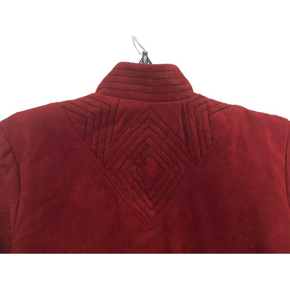 Bob Mackie Wearable Art Size XL Brick Red Sueded … - image 6
