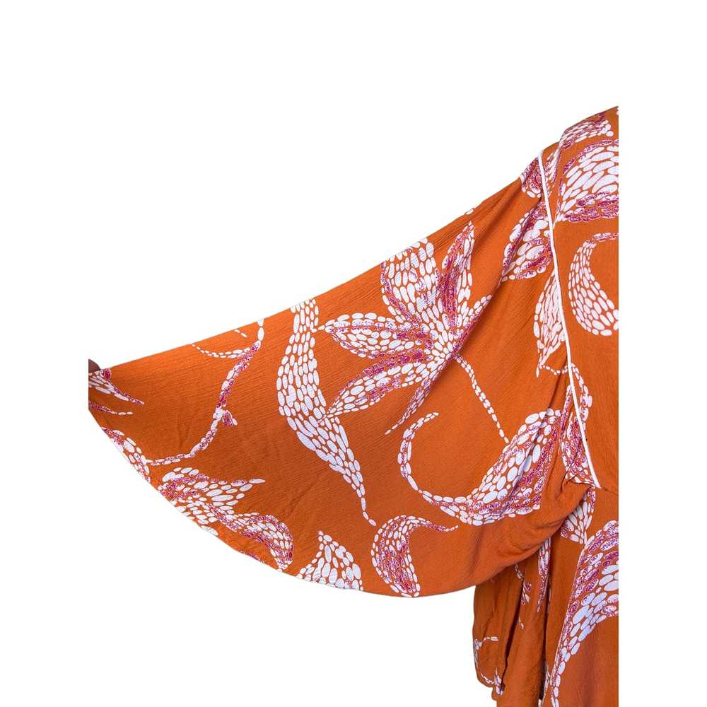 Maurices Womens Orange Floral Peplum Blouse Floun… - image 3