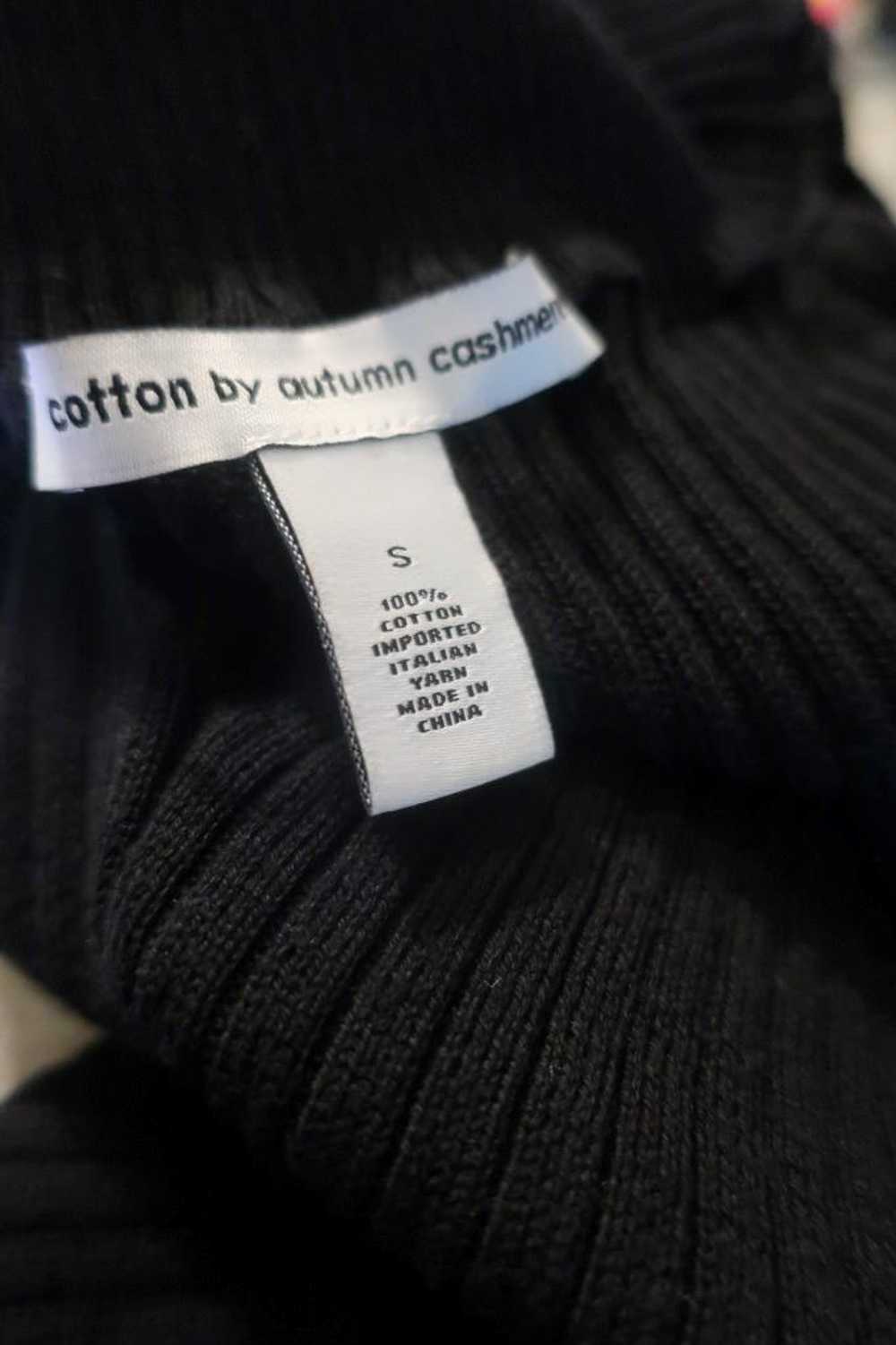 Womens Cotton by Autumn Cashmere Black Ribbed Moc… - image 7