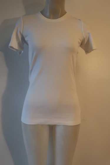 Womens Theory White Short Sleeve T-Shirt Top S *