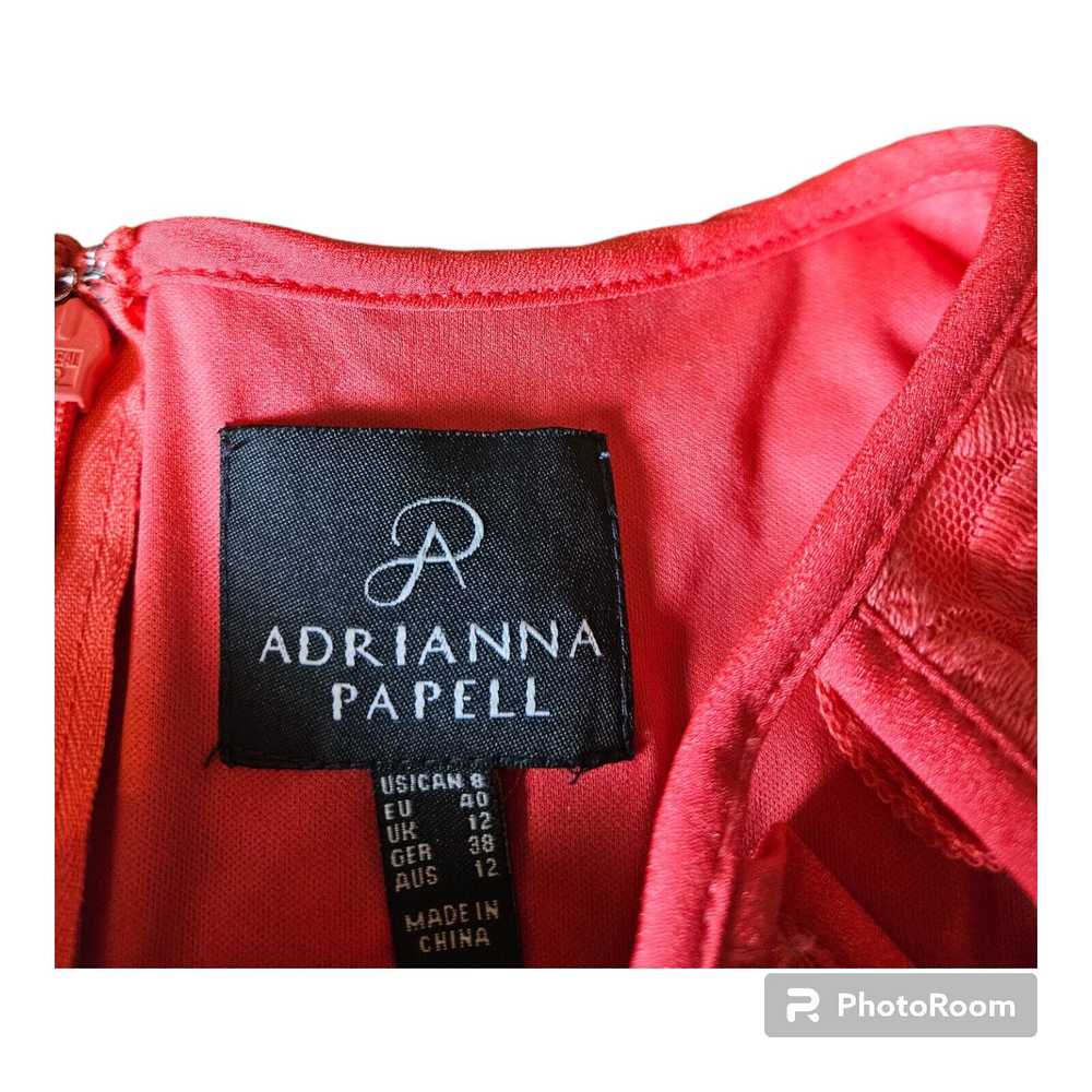 Adrianna Papell Size 8 Sleeveless Split Lace Cora… - image 6
