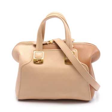 Fendi Chameleon Mini Handbag Leather Beige Brown 2
