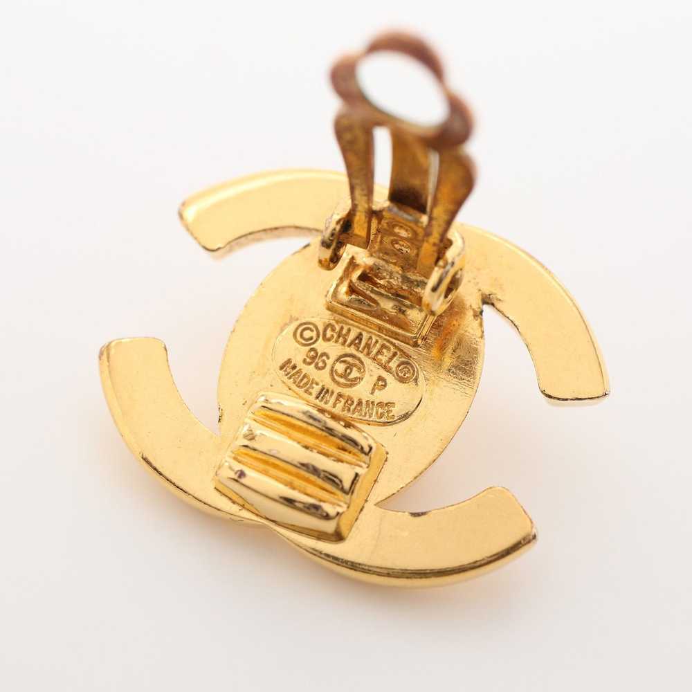 Chanel Coco Mark Turn Lock Earrings GP Gold 96P - image 3