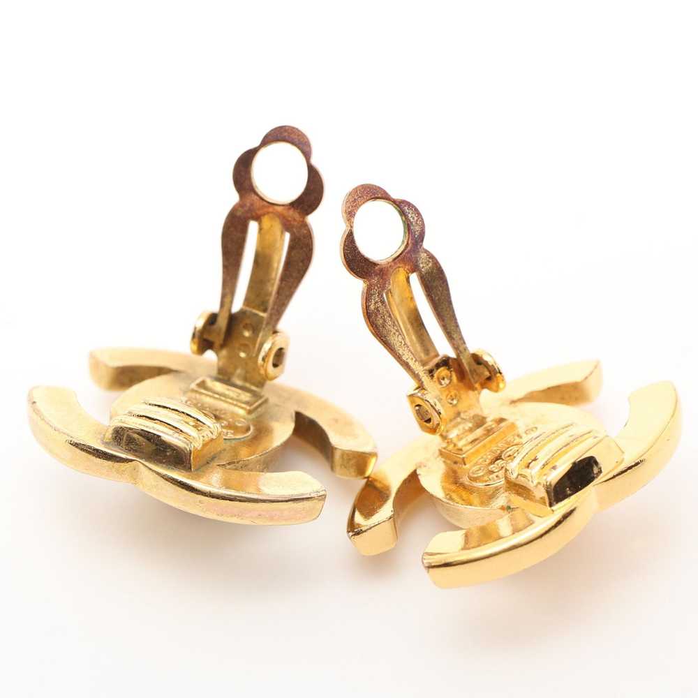 Chanel Coco Mark Turn Lock Earrings GP Gold 96P - image 6