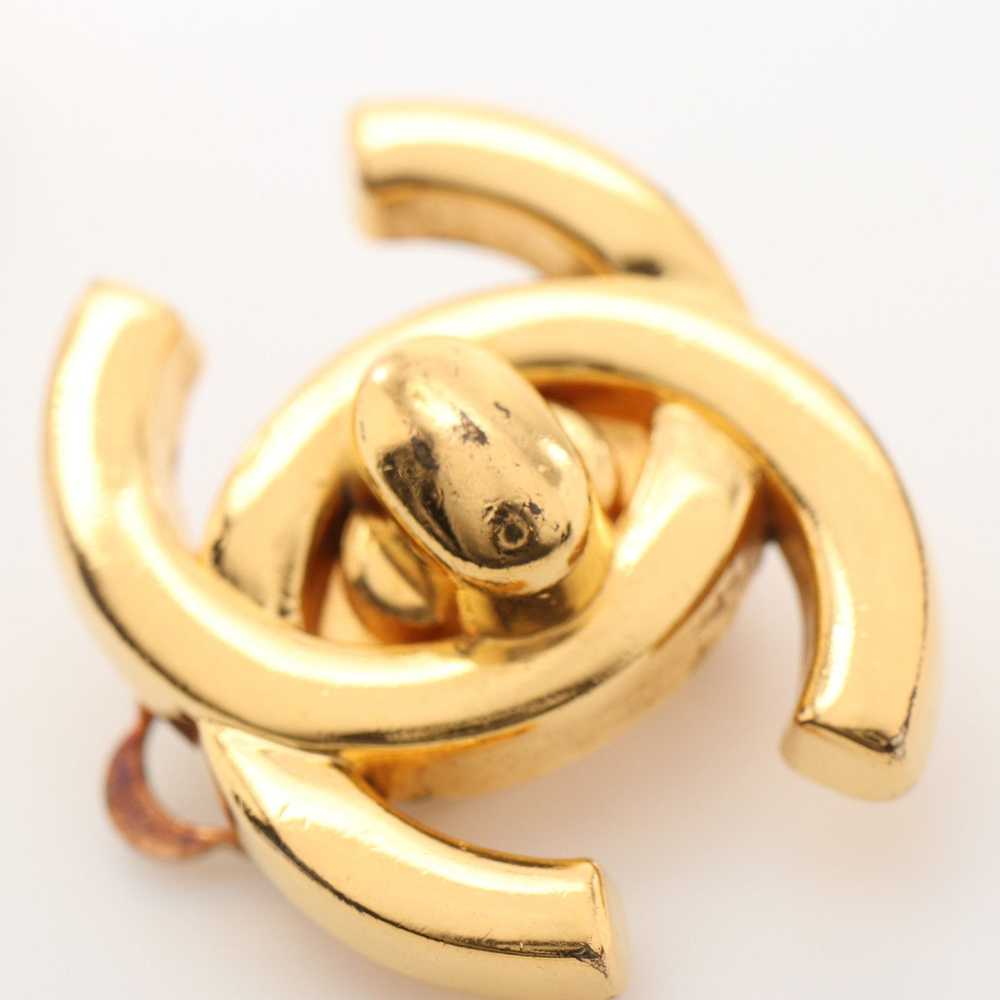 Chanel Coco Mark Turn Lock Earrings GP Gold 96P - image 7