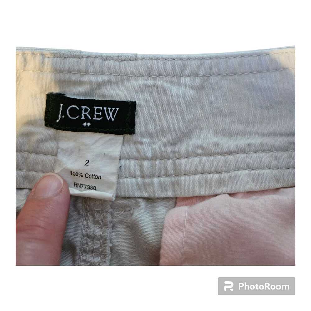 J. Crew Size 2 Cotton Off White Khaki Skirt - image 5