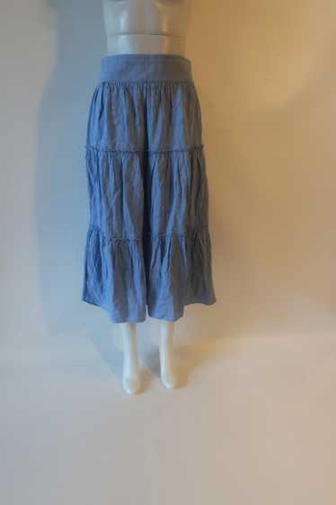 Womens Intermix Blue Ruffle Trim Maxi Skirt 6