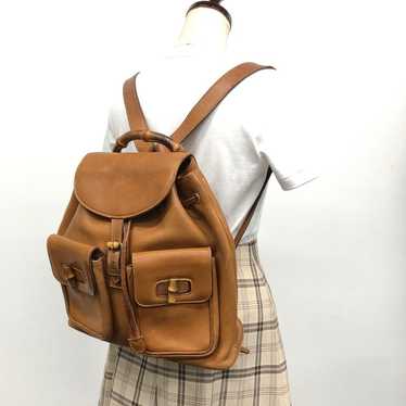 Gucci 3D004 Rucksack Bamboo Line Leather Brown - image 1