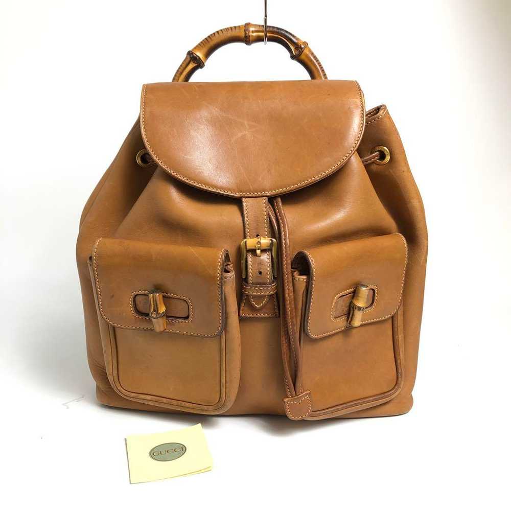 Gucci 3D004 Rucksack Bamboo Line Leather Brown - image 2